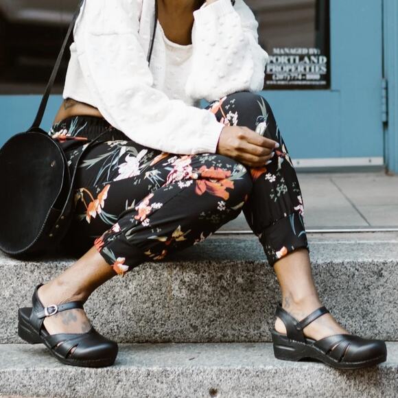 Sanita Margrethe Mary Jane Clogs Shoes Sandals 38 / 6.5 - 7 Leather Buckle Strap - Picture 1 of 12